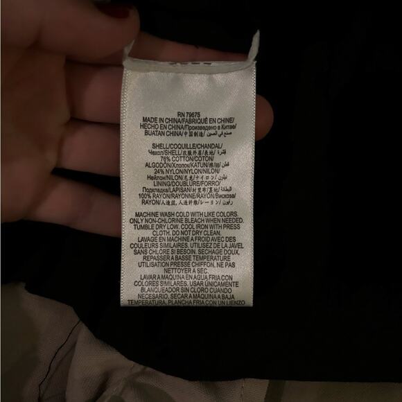 BCBGMaxAzria Dominique Khaki Utility Cape Jacket Large - Picture 9 of 10